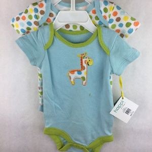 NWT Happi 2 Pack Bodysuit Giraffe Size 0 / 3 Month